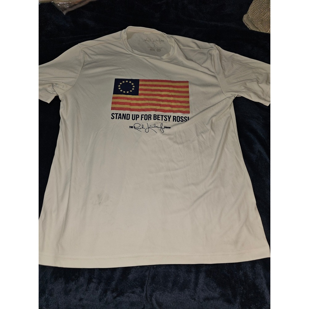 Rush Limbaugh Stand Up For Betsy Ross Flag Graphic T-Shirt White Large